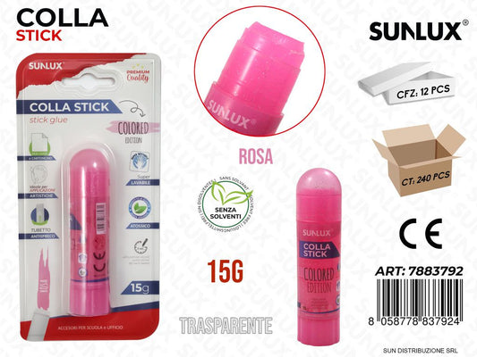Bl. Colla Stick Col. Rosa Trasp. 15G