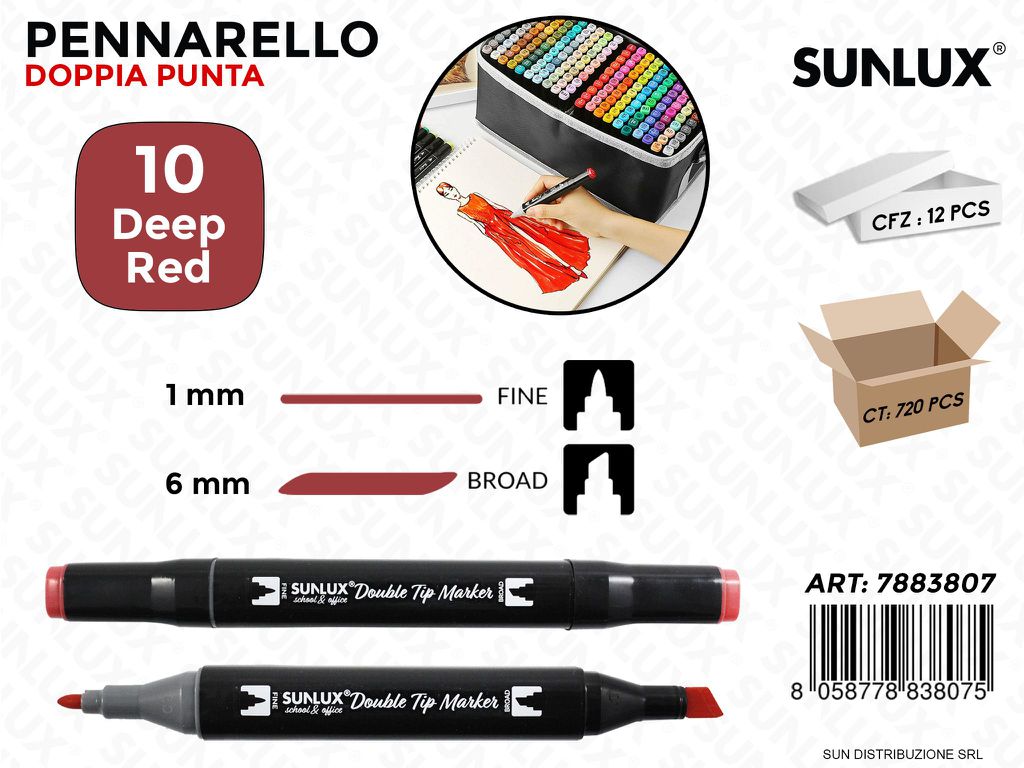 Double Tip Marker N.10 Deep Red