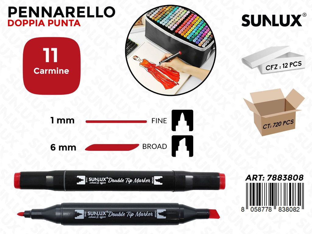 Double Tip Marker N.11 Carmine
