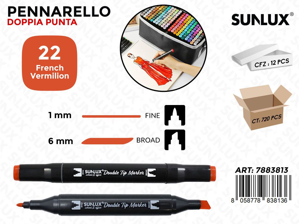 Double Tip Marker N.22 French Vermillion