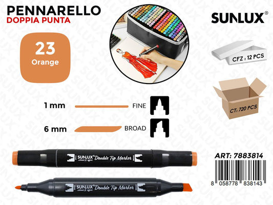 Double Tip Marker N.23 Orange
