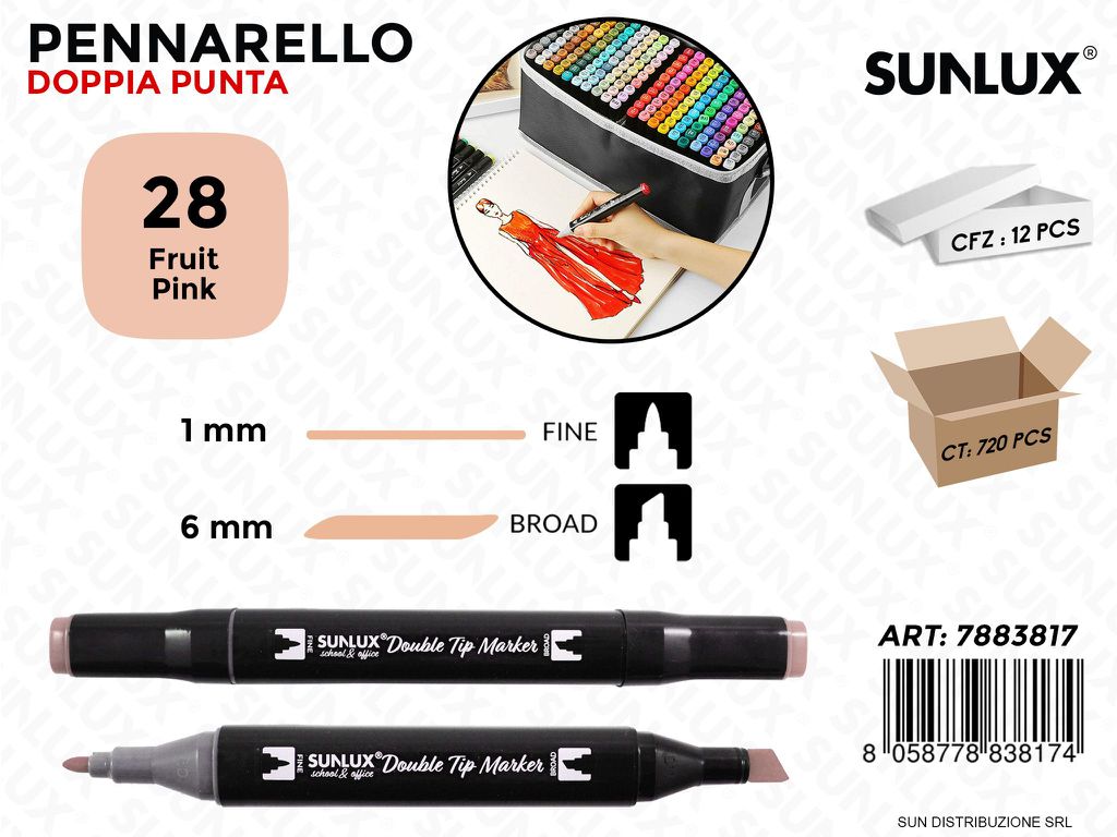 Double Tip Marker N.28 Fruit Pink