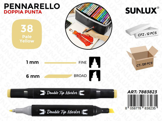 Double Tip Marker N.38 Pale Yellow