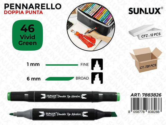 Double Tip Marker N.46 Vivid Green