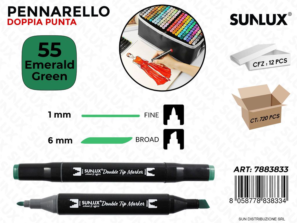 Double Tip Marker N.55 Emerald Green