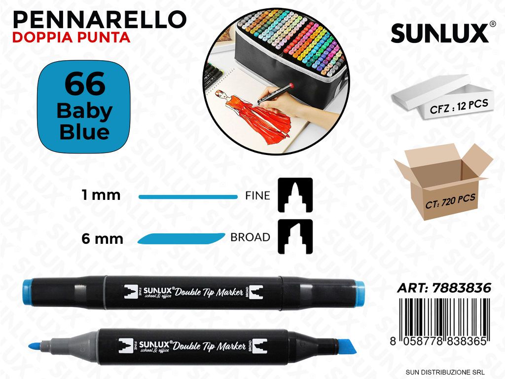 Double Tip Marker N.66 Baby Blue