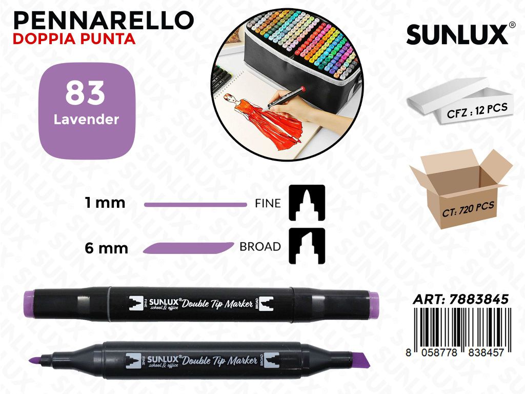 Double Tip Marker N.83 Lavender