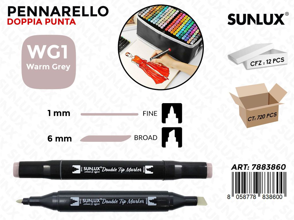Double Tip Marker N. WG1 Warm Grey