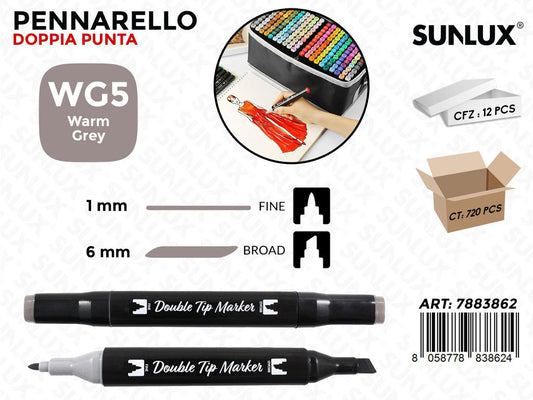 Double Tip Marker N. WG5 Warm Grey
