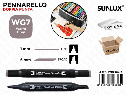 Double Tip Marker N. WG7 Warm Grey