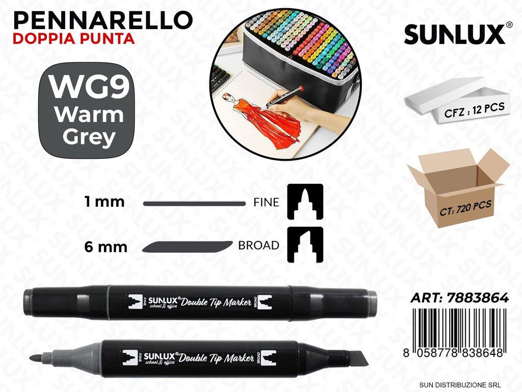 Double Tip Marker N. WG9 Warm Grey