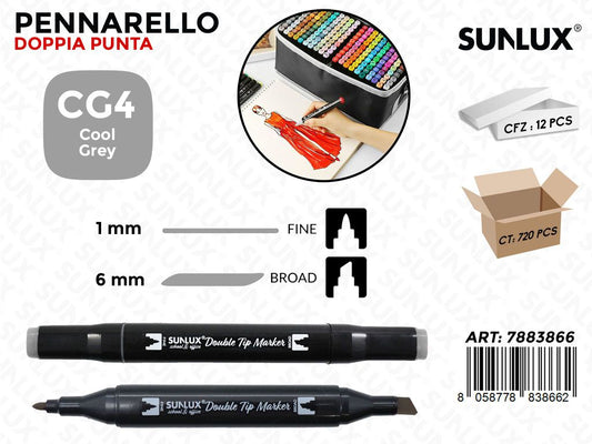 Double Tip Marker N. CG4 Cool Grey
