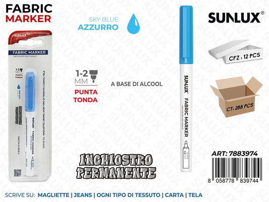 Sunlux Fabric Marker per Tessuti Azzurro 1-2MM