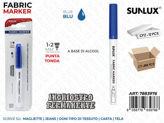 Sunlux Fabric Marker per Tessuti Blu 1-2MM