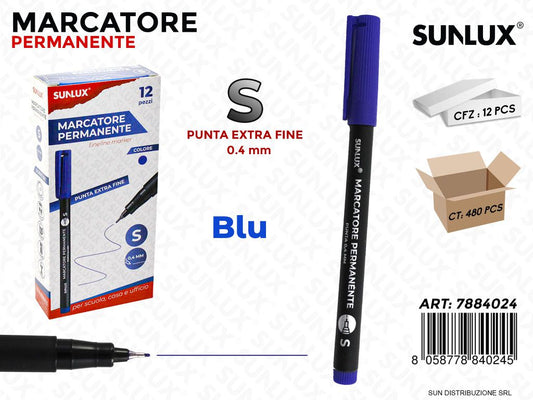 Marcatore Permanente Blu S-0.4MM