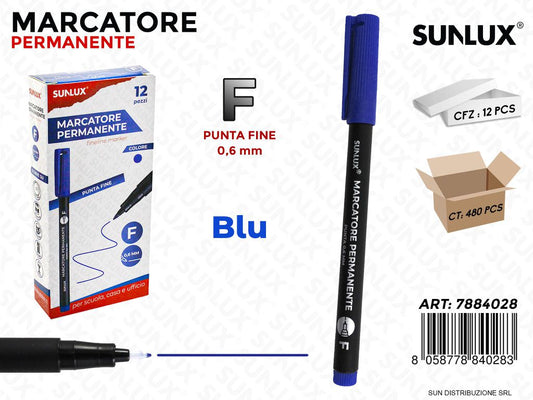 Marcatore Permanente Blu F-0.6MM
