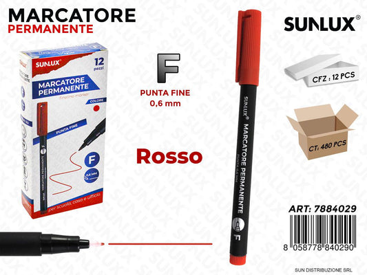Marcatore Permanente Rosso F-0.6MM