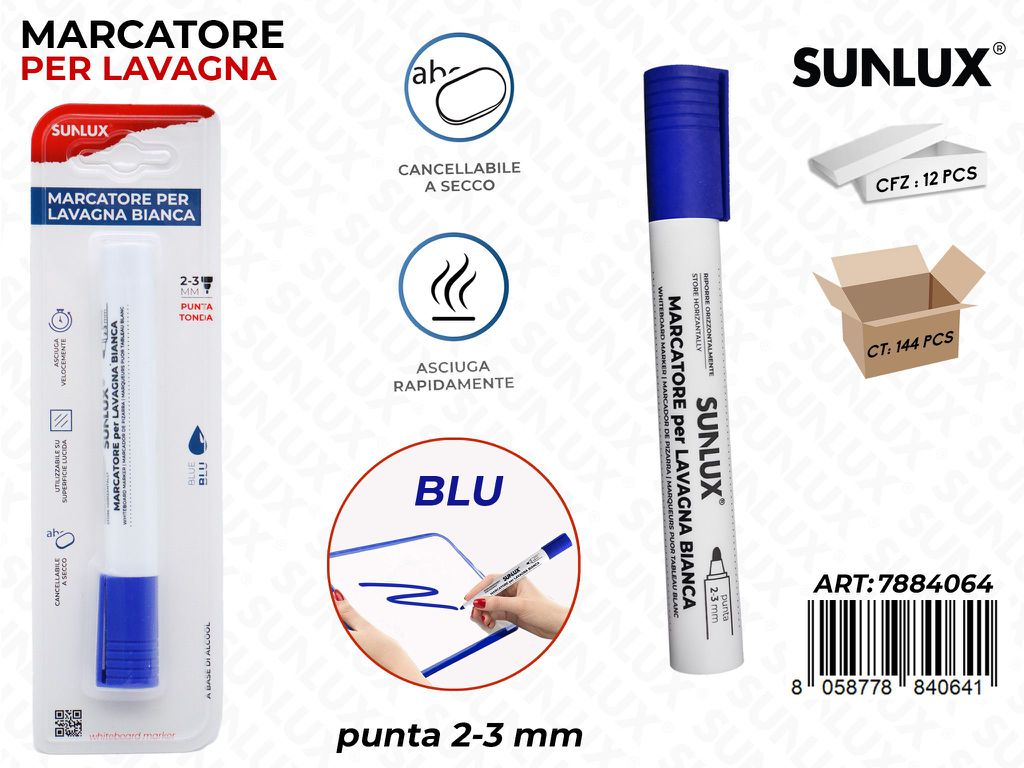 Bl. Marcatore per Lavagna Blu 2-3MM