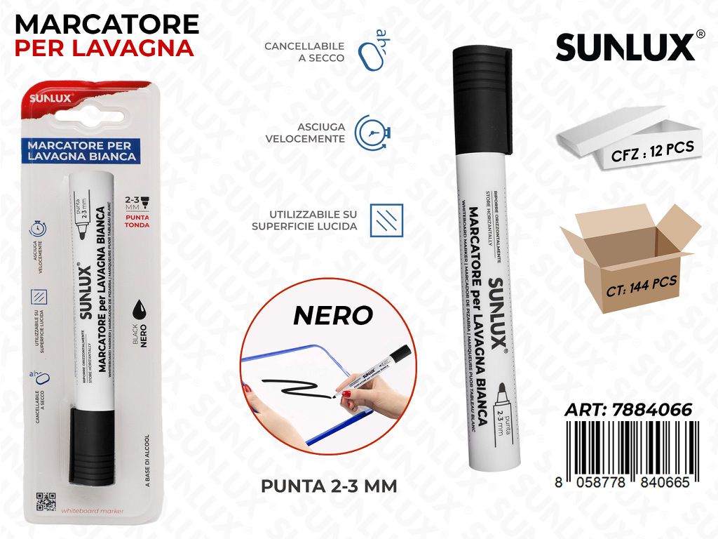 Bl. Marcatore per Lavagna Nero 2-3MM
