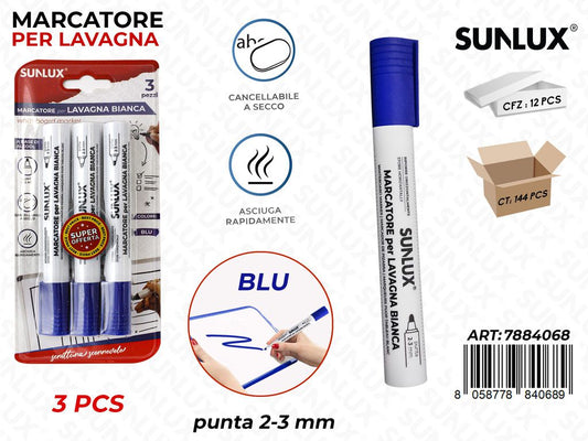 Bl. Marcatore per Lavagna Blu 2-3MM 3PCS