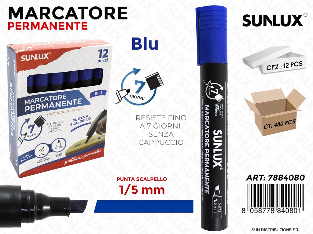 Marcatore Permanente Blu 1/5MM
