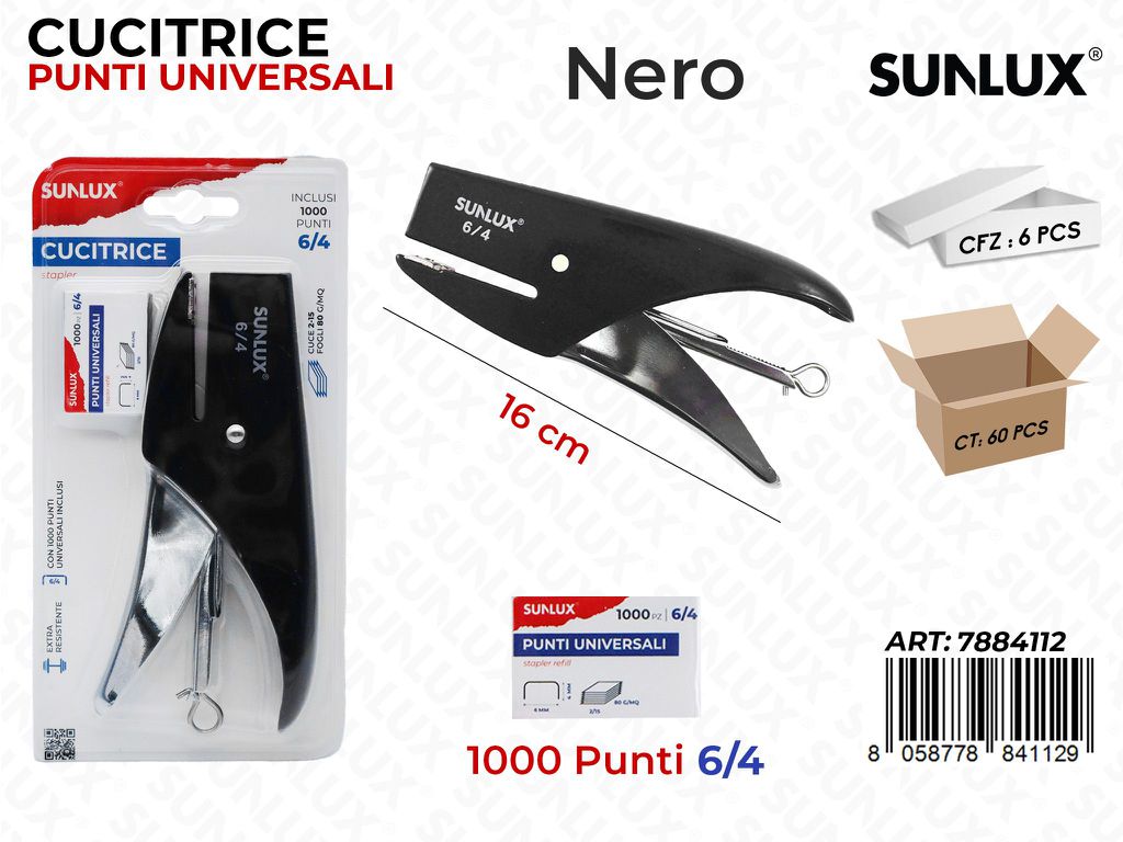 BL. CUCITRICE NERO C/ PUNTI UNIV. 6/4  /PZ DA 6**