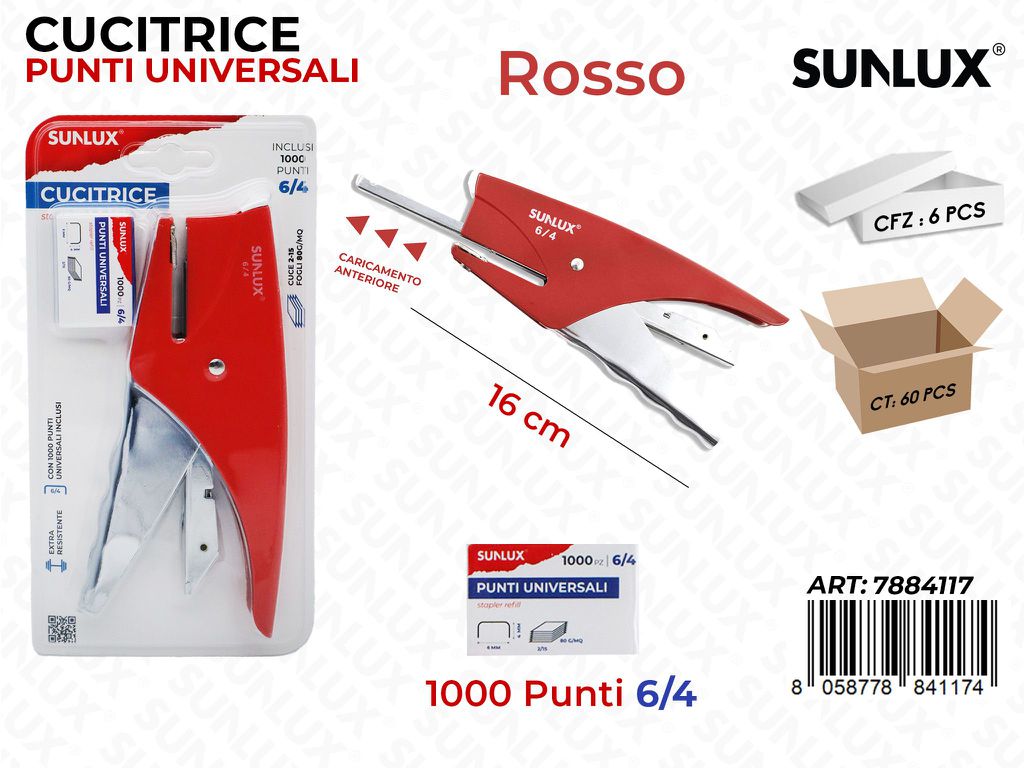 Bl. Cucitrice Rosso c/ Punti Univ. 6/4