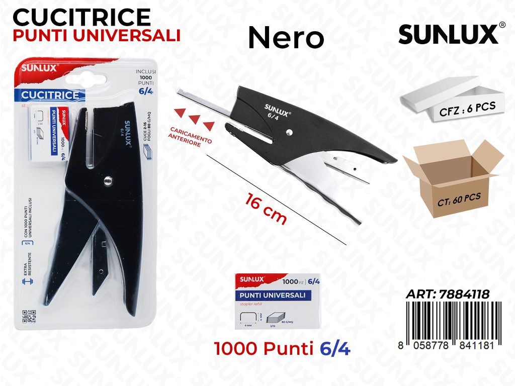 Bl. Cucitrice Nero c/ Punti Univ. 6/4