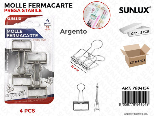 Bl. Fermacarte Arg. 4PCS 32MM