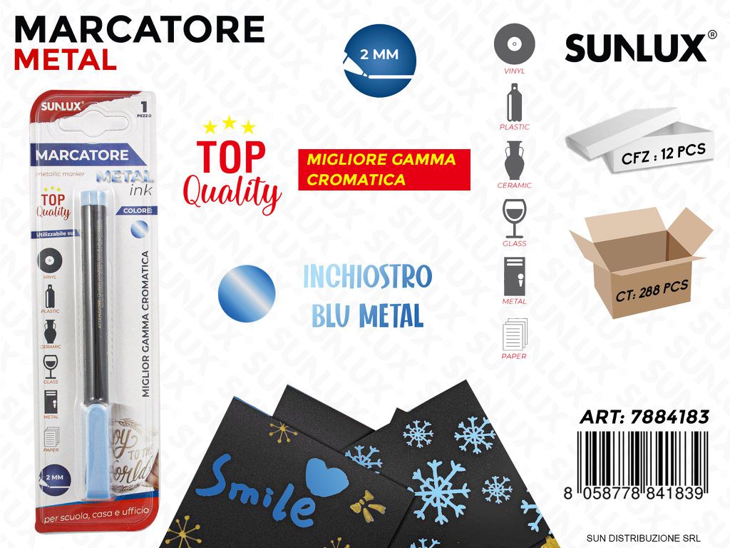 Bl. Marcatore Blu Metal 2MM