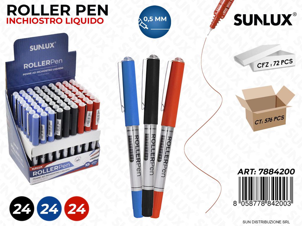 Esp. Roller Pen Inch. Liquido Col. Ass. 0.5MM