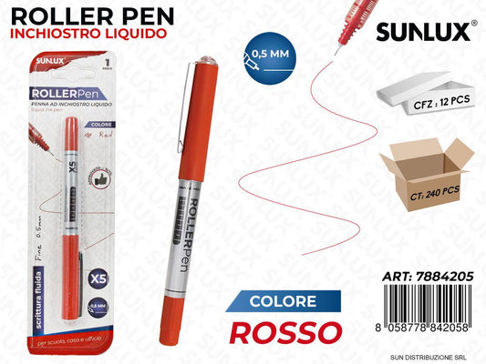 Bl. Roller Pen Inch. Liquido Rosso 0.5MM