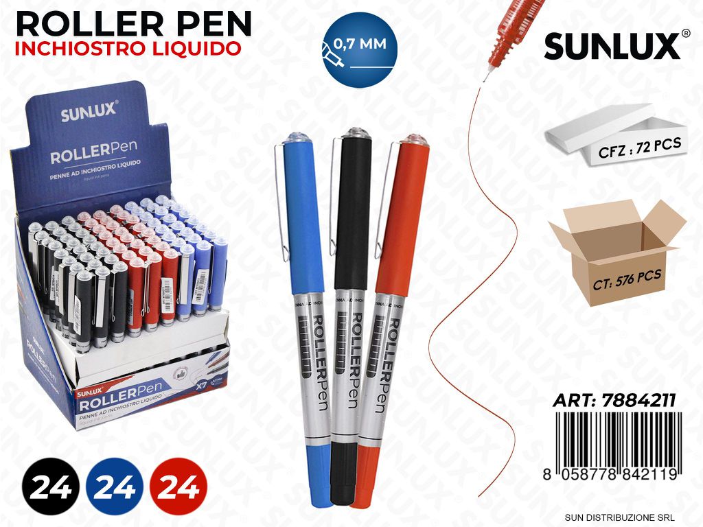 Esp. Roller Pen Inch. Liquido Col. Ass. 0.7MM