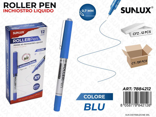 Roller Pen Inch. Liquido Blu 0.7MM