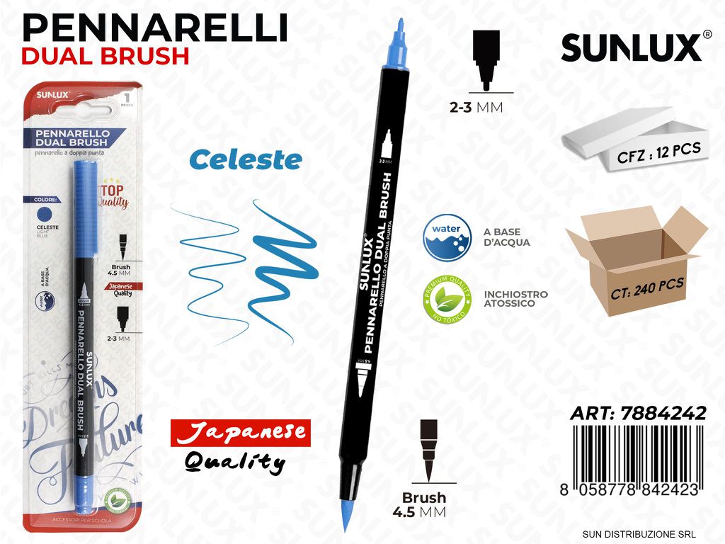 Bl. Pennarelli Dual Brush Celeste