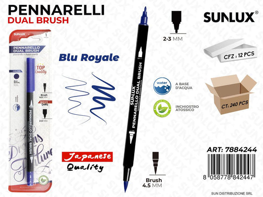 Bl. Pennarelli Dual Brush Blu Royale