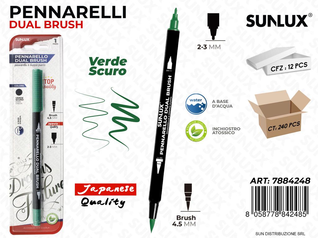Bl. Pennarelli Dual Brush Verde Scuro