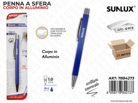 Penna a Sfera Corpo Allum. Blu 1.0MM