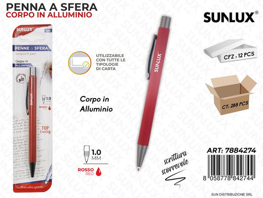 Penna a Sfera Corpo Allum. Rosso 1.0MM