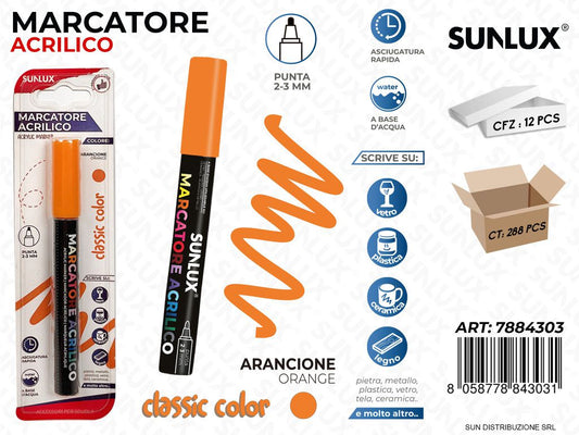 Bl. Marcatore Acrilico Arancione 2-3MM