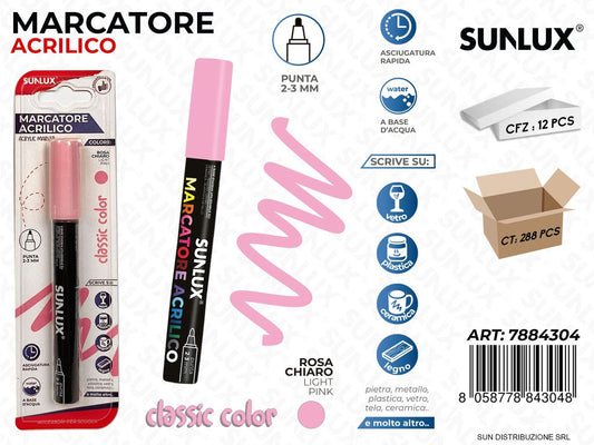 Bl. Marcatore Acrilico Rosa Ch. 2-3MM