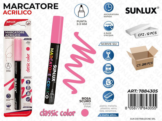 Bl. Marcatore Acrilico Rosa Sc. 2-3MM