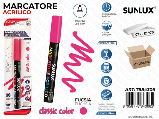 Bl. Marcatore Acrilico Fucsia 2-3MM