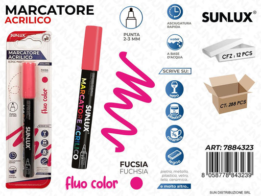 Bl. Marcatore Acrilico Fucsia Fluo 2-3MM