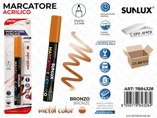 Bl. Marcatore Acrilico Bronzo Metal 2-3MM