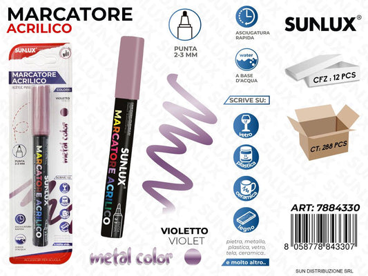 Bl. Marcatore Acrilico Violetto Metal 2-3MM