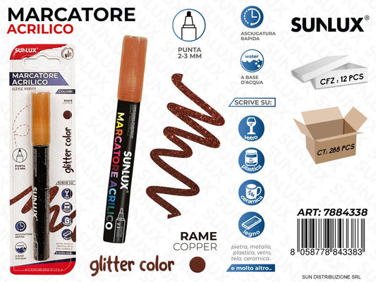Bl. Marcatore Acrilico Rame Glitter 2-3MM
