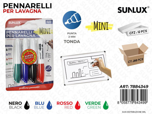 Pennarelli Lavagna Mini Col. Ass. 4PCS 2MM