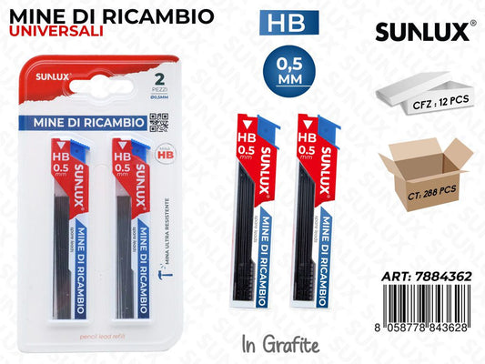 Mine di Ricambio Univ. Hb 0.5MM 2PCS