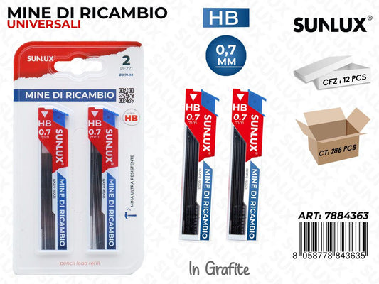 Mine di Ricambio Univ. Hb 0.7MM 2PCS